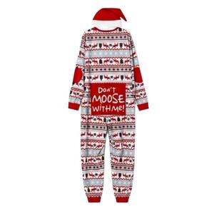 NWT PatPat One Piece Pajamas Mens M Red Moose Fair Isle Christmas Funny Novelty